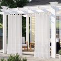 LORDTEX Burlap Linen Look Outdoor Curtain for Patio - 2 Panels