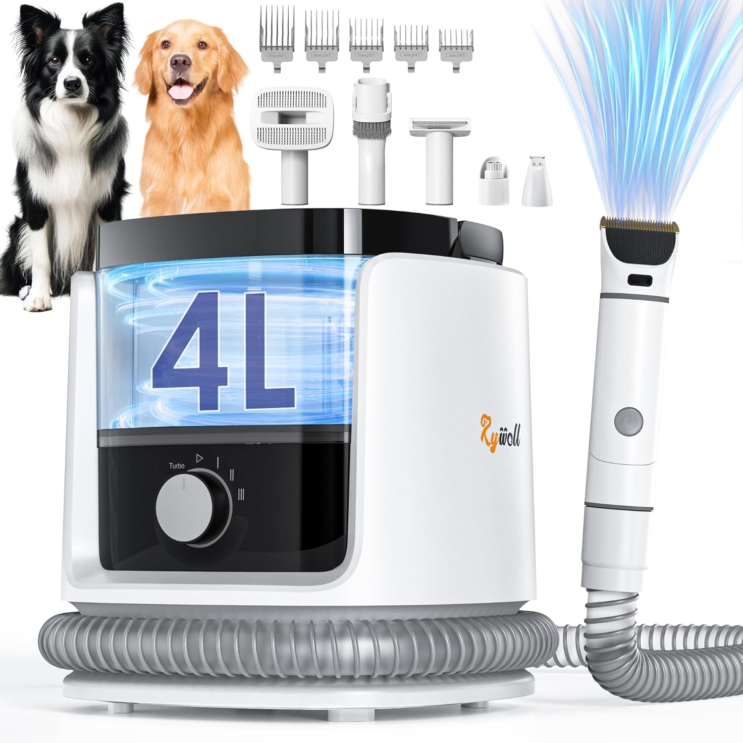 Rywell 4L Large Capacity Dog Grooming Vacuum for Easy Grooming