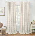 Windowpane Plaid Linen Blackout Curtains 84in Panels - Full Darkening