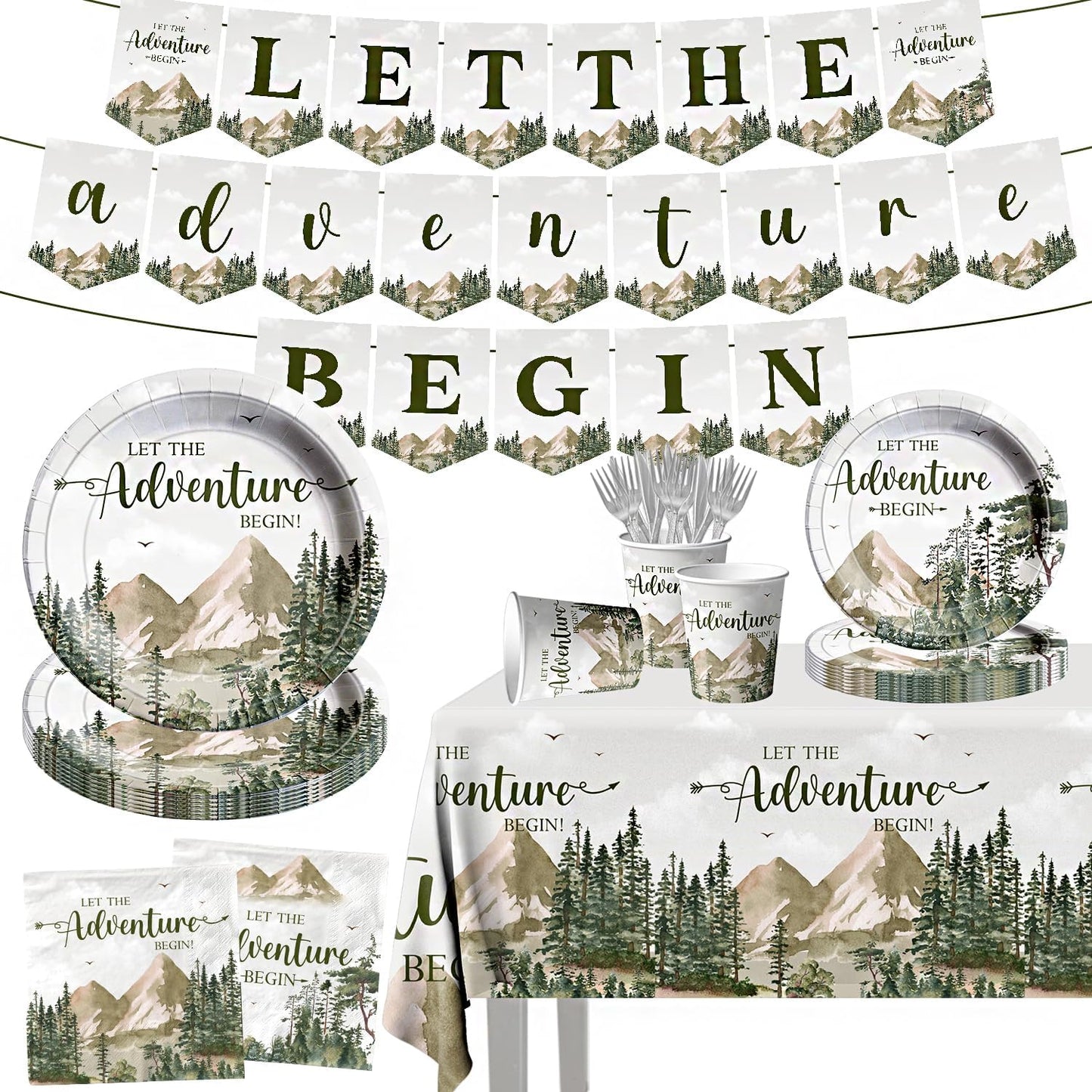 Travel Themed Baby Party Supplies Set