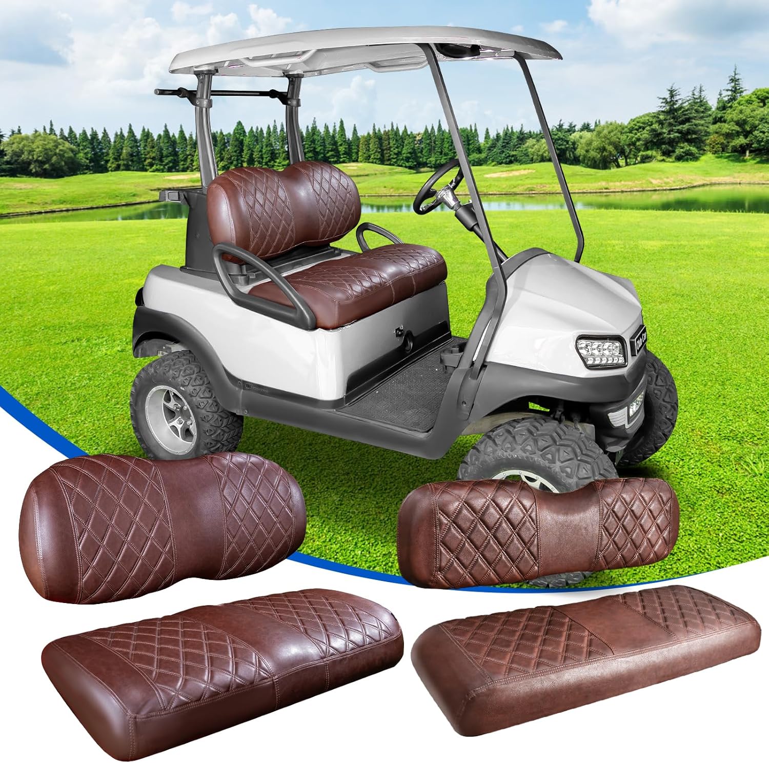 NOKINS Golf Cart Seat Covers Kit for Club Car Precedent & More