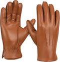 Mens Chrome-Free Sheepskin Leather Gloves - Touchscreen Wool Lined
