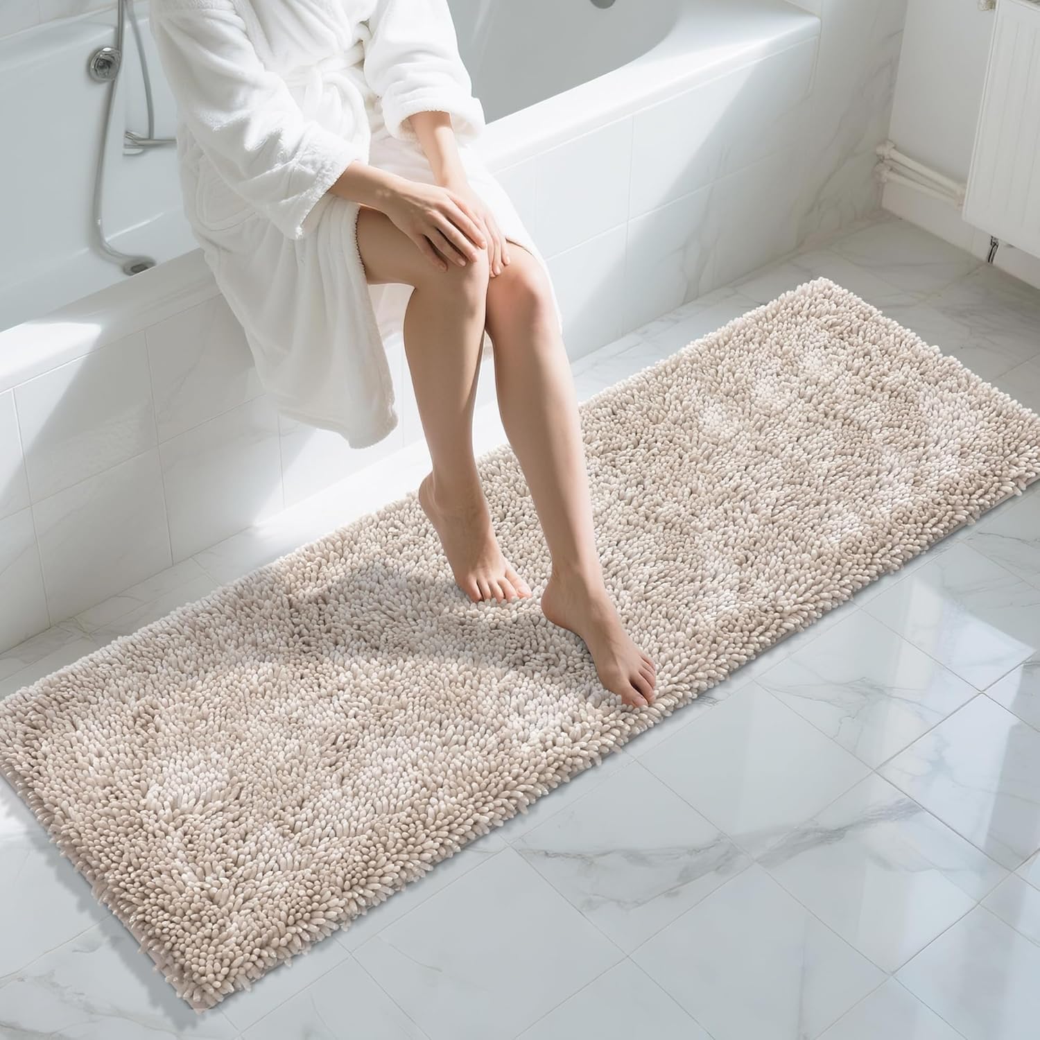 Yimobra Long Bathroom Rugs Runner 70x24 Inch for Luxurious Comfort