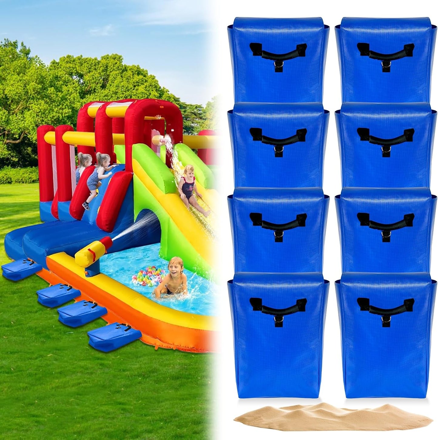 8 Pcs Waterproof Sturdy Outdoor Toy Sandbag with Handles