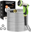 GOXAWEE Garden Hose 100FT - Stainless Steel No-Kink Water Hose