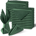 Forest Green Satin Dinner Napkins 100 Pack - Silky Scalloped 20in