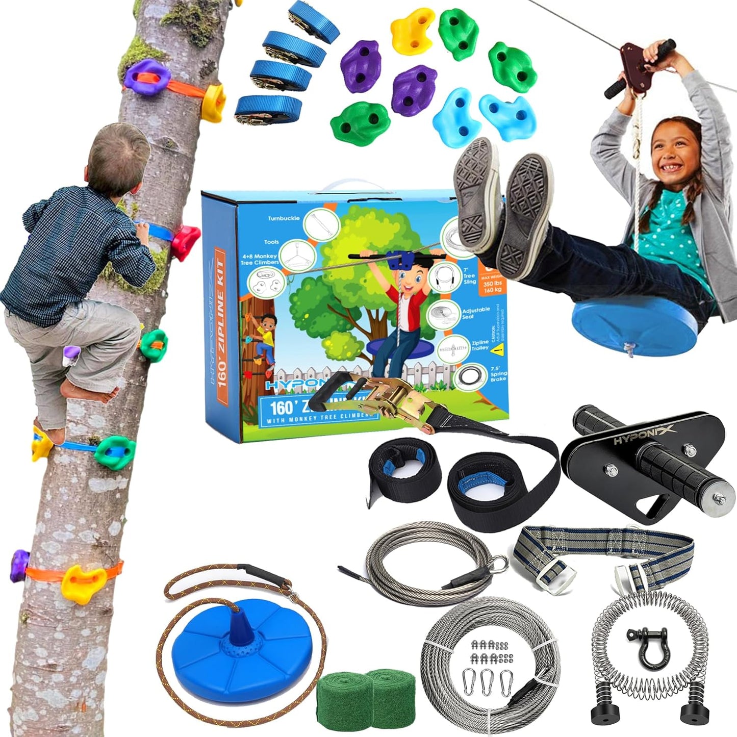 Zip Line Kit for Kids and Adults - Backyard Adventure Fun