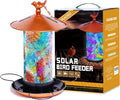 Mosaic Solar Bird Feeder for Outdoors Hanging - Decorative Solar