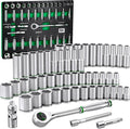 SK 1/2 in Drive Socket Set 52-Piece - 160-P Ratchet, EVA Organizer