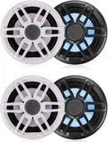Fusion 6.5 200W RGB Marine Speakers - White & Gray Grills
