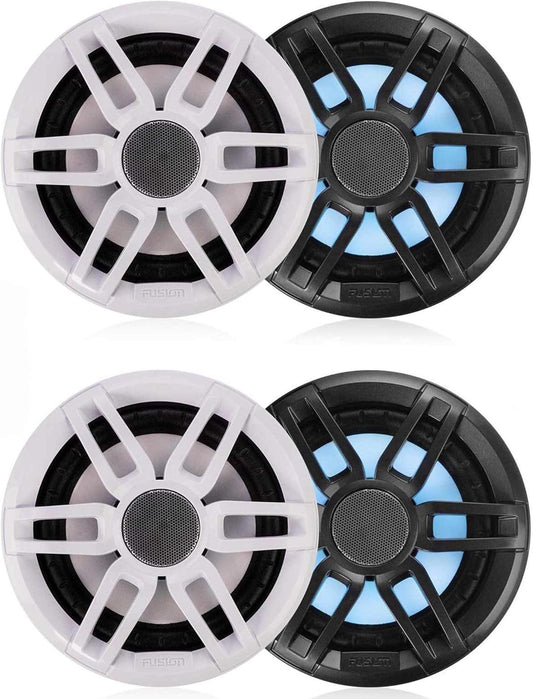Fusion 6.5 200W RGB Marine Speakers - White & Gray Grills