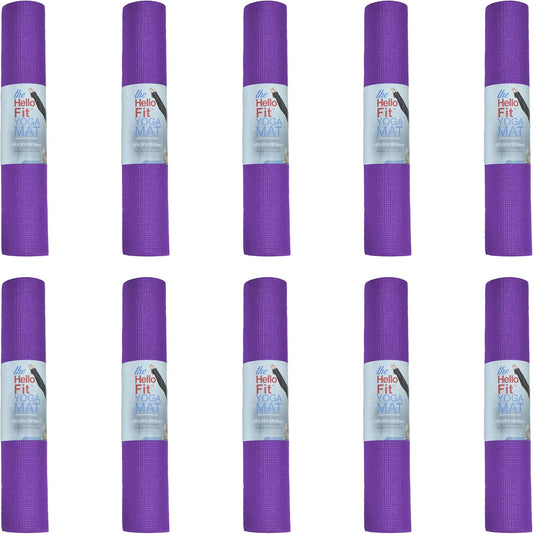 10-Pack Non-Slip Yoga Mats - Bulk Fitness Essential