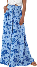 Wide Leg Palazzo Pants for Women - Flowy High Waist Comfort M=US