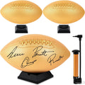Hiboom Gold Autograph Football Set with Display Stand and Pump