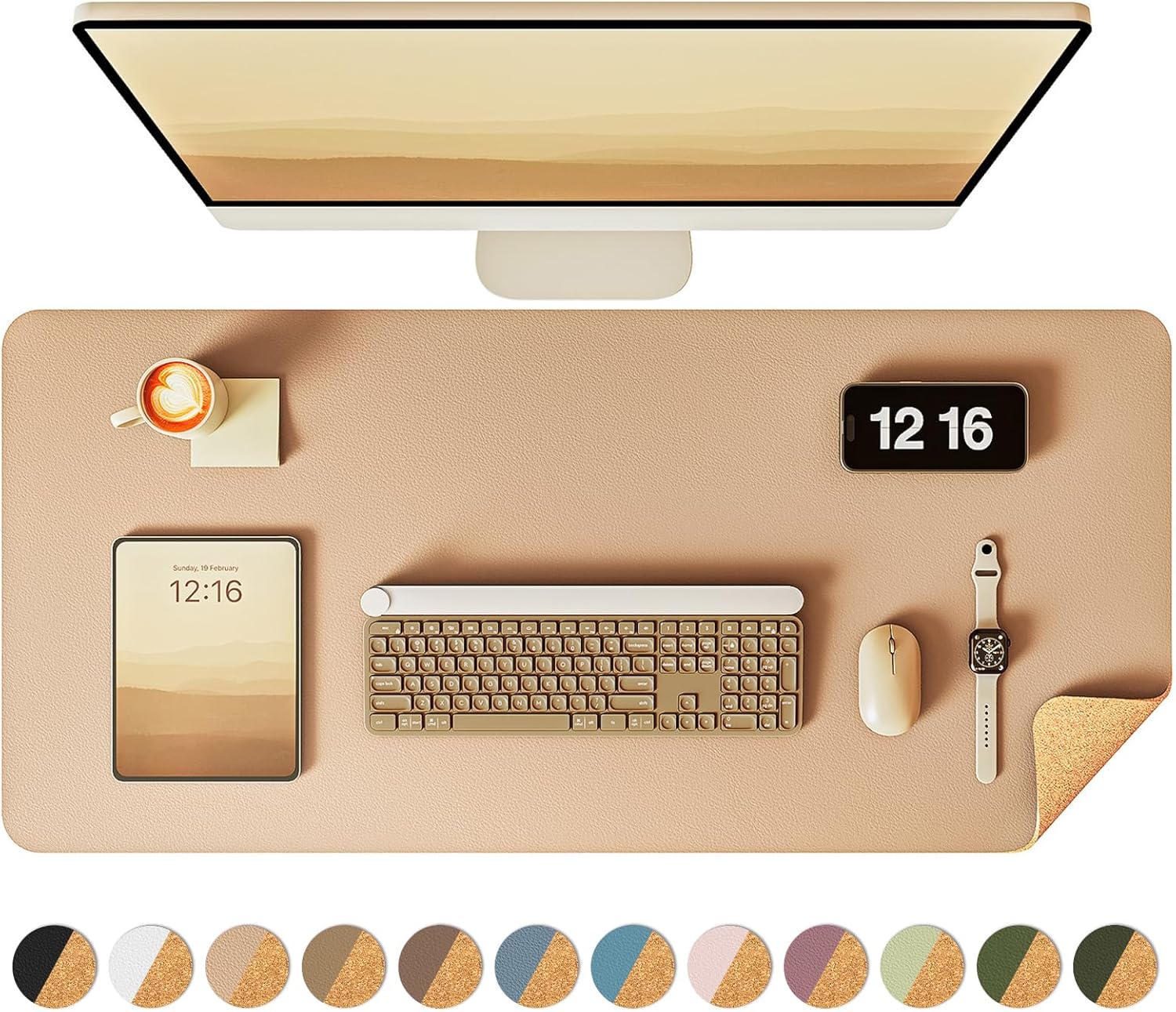 Large Eco Leather Desk Pad | Waterproof Blotter