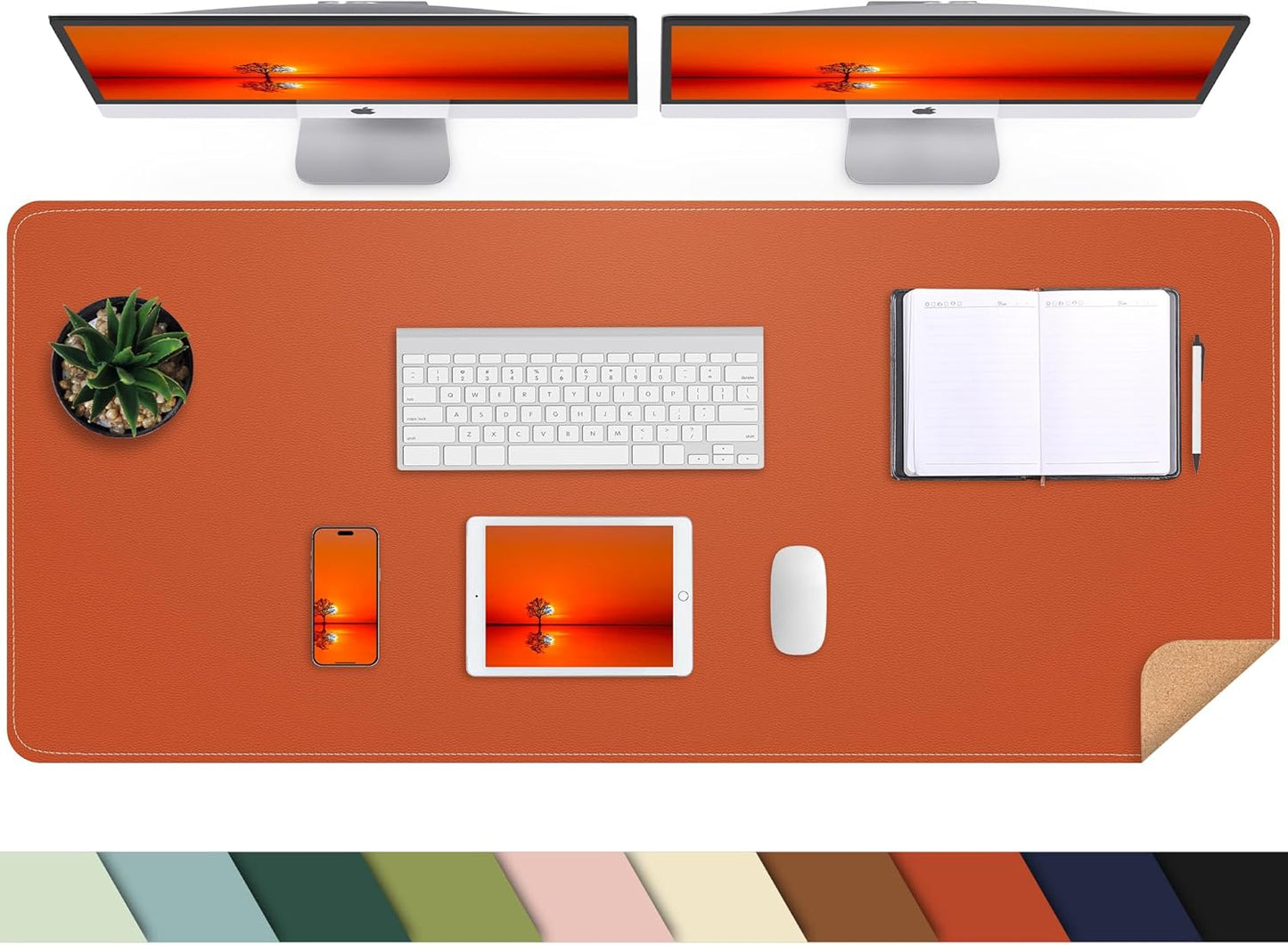 AFIING Leather Desk Pad Protector for Office and Home Use