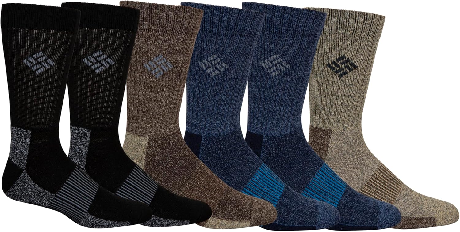 Columbia Men's Moisture Control Crew Socks for Active Comfort