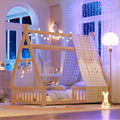 Montessori Twin Floor Bed: Tent & Roof for Kids - Mirightone