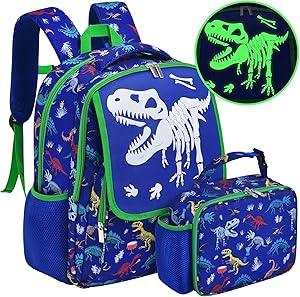 Luminous Dinosaur Backpack Set for Boys - Perfect for School