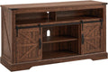 Rustic Barnwood TV Stand: 65+ Inch Highboy w/ Sliding Door