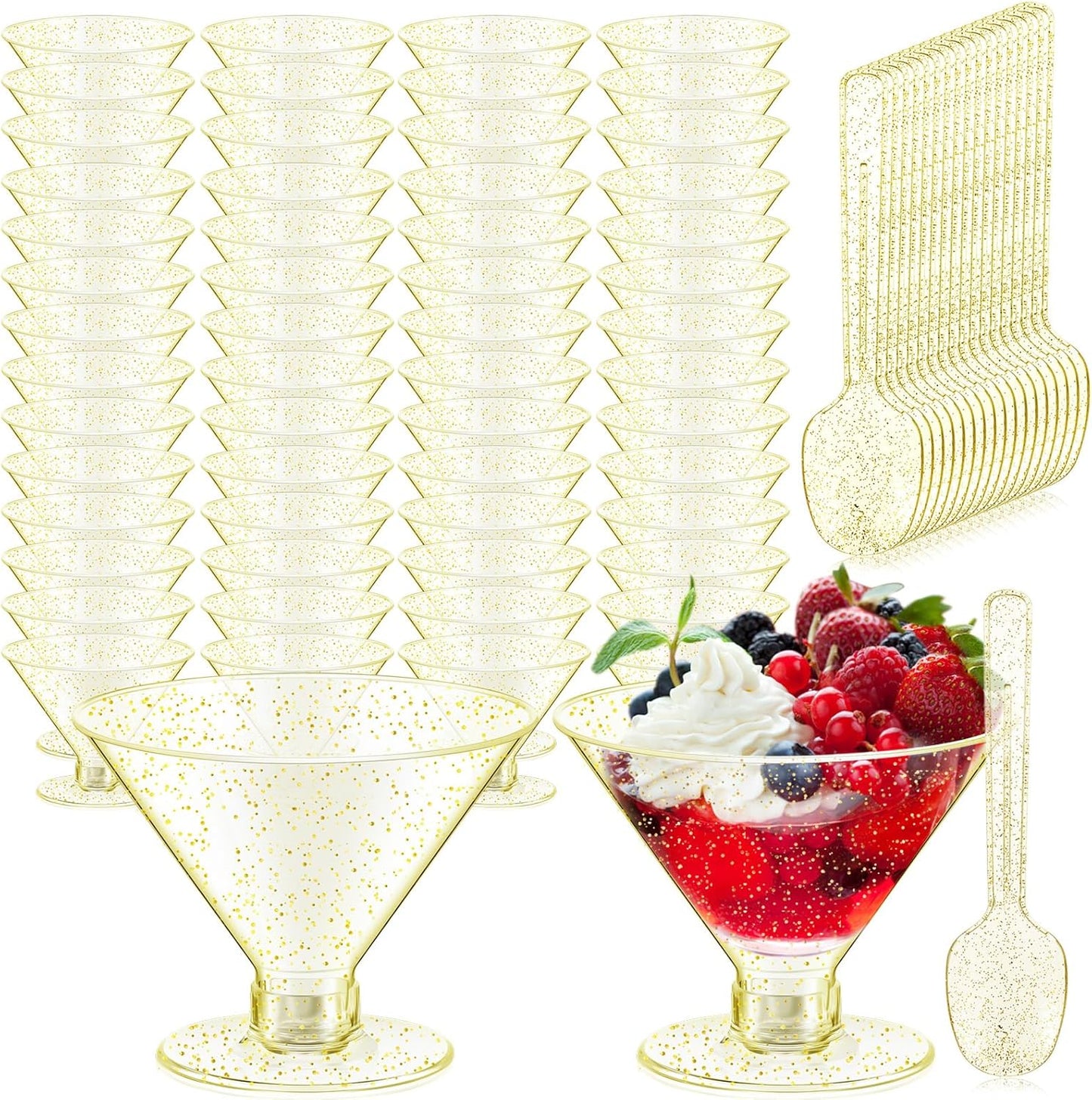 Yinkin 200 Pack Plastic Martini Glasses for Parties and Events