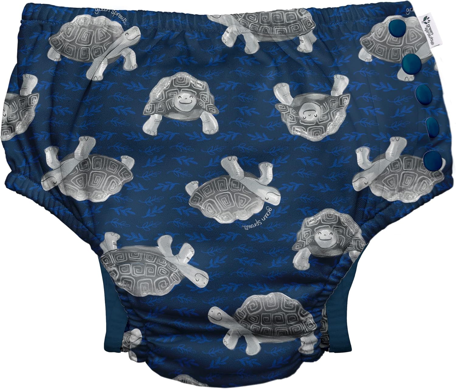 UPF 50 Navy Tortoises Swim Diaper - Eco Snap Design