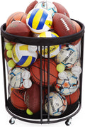 Ball Storage Bin Sports Cart with Wheels - Large Mobile Ball Rack