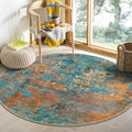 Lahome Modern Abstract Round Rug - Colorful 4Ft Indoor Accent