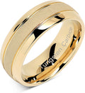 Tungsten Gold Sandblasted Wedding Ring for Men - 8mm Dome