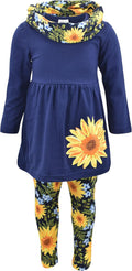Unique Baby Girls Toddler 3pc Outfit Set - Soft Knit Tunic & Leggings