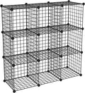 HUBSON Wire Cube Storage Organizer 9-Cube - Modular Metal Grid Storage