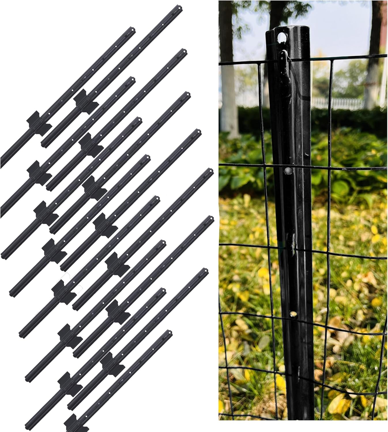 3 Feet Metal Fence Post Pack of 15 for Garden Fencing Needs