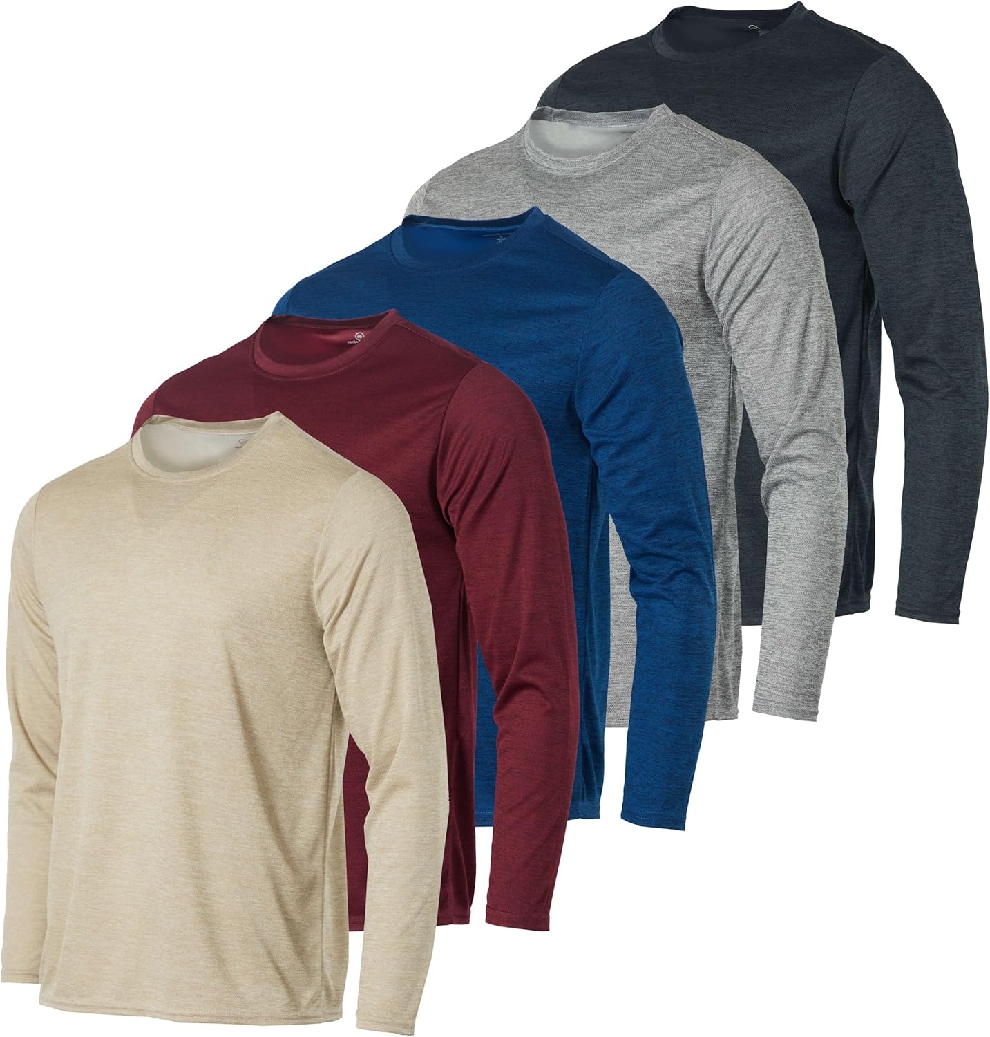 Real Essentials Men's Mesh Quick Dry Long Sleeve T-Shirt Pack