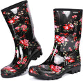 Waterproof Womens Rain Boots Insulated Wide Calf - Glossy Style