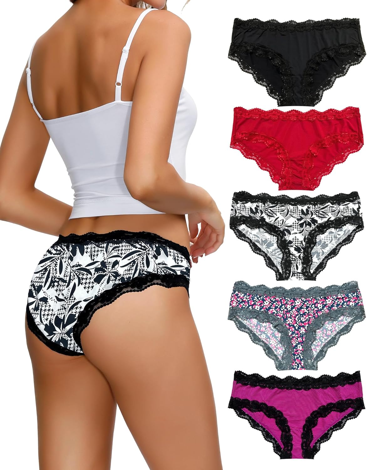 ADOVAKKER Women's Low Rise Micro Smooth Breathable Briefs Multipack