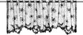 Halloween Lace Window Curtain 60 x 20 in Spider Web Bats - Spooky
