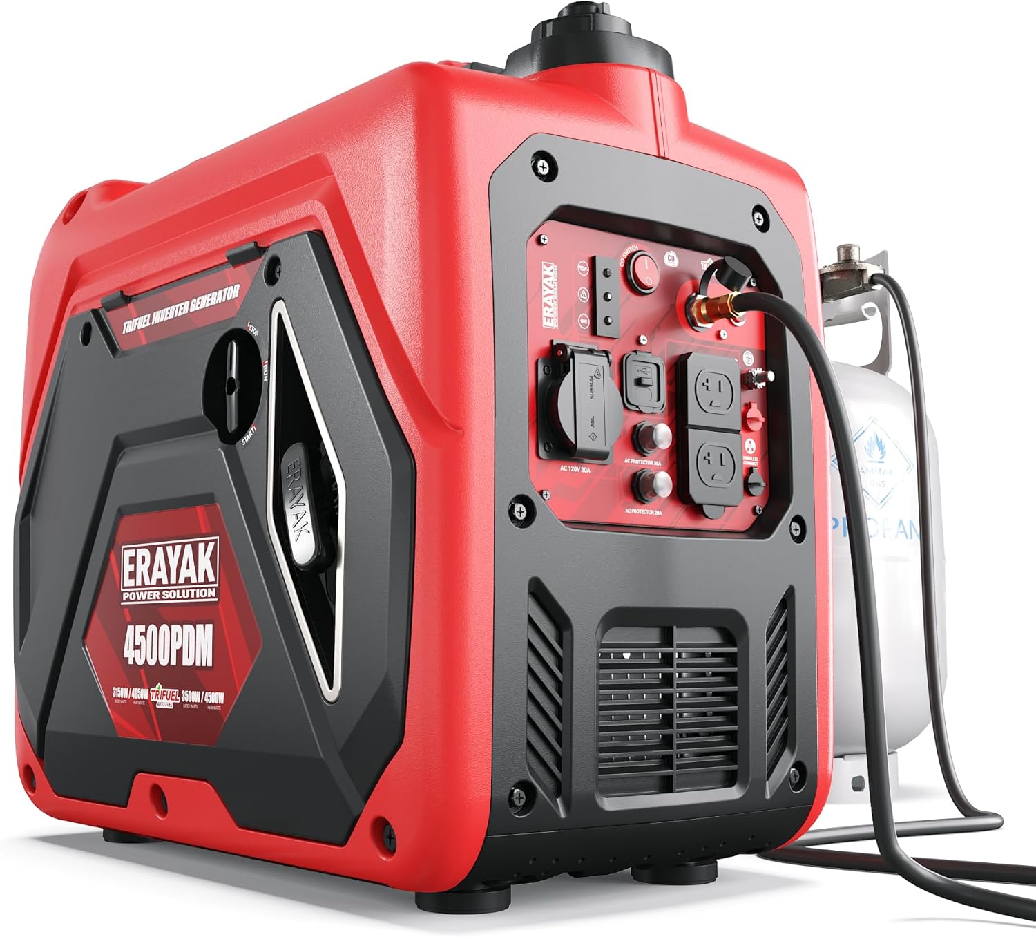 ERAYAK 4500W Dual-Fuel Portable Inverter Generator for Home