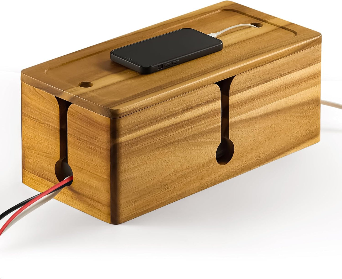 Acacia Wood Cable Organizer Box by BLUEWEST