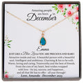 Personalized Birthstone Necklace December - Adjustable 14K Gold-Filled