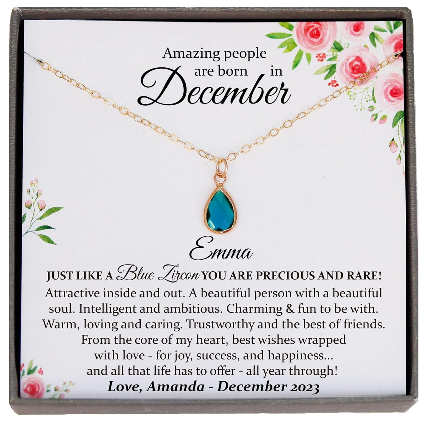 Personalized Birthstone Necklace for Women with Custom Name