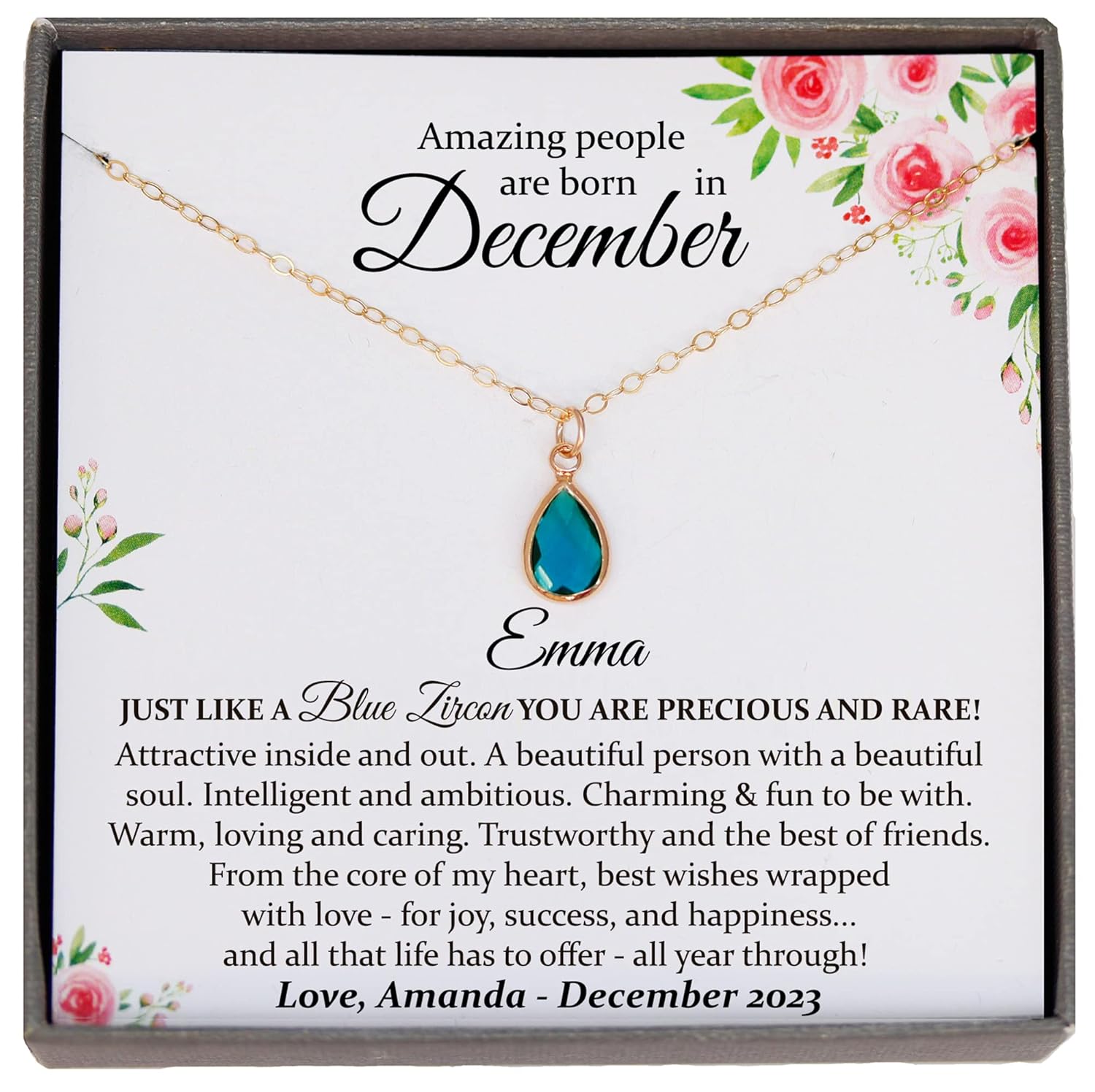 Personalized Birthstone Necklace for Women with Custom Name