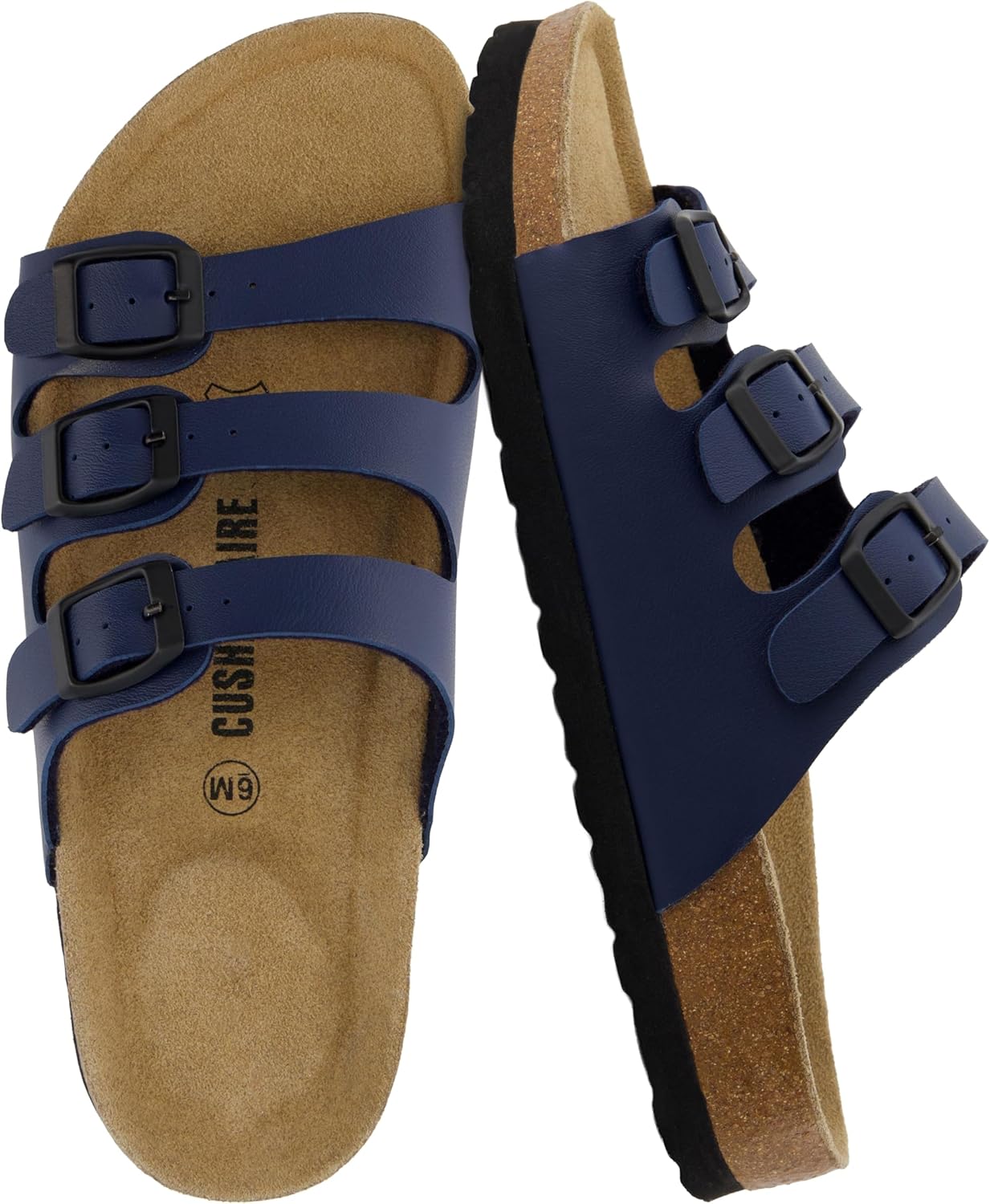 CUSHIONAIRE Women's Lela Cork Footbed Sandal for Ultimate Comfort