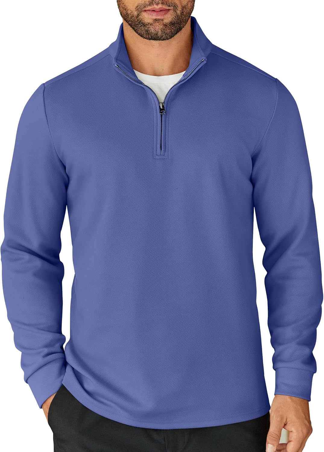 COOFANDY Men's Quarter Zip Pullover Lightweight Mock Neck Shirt