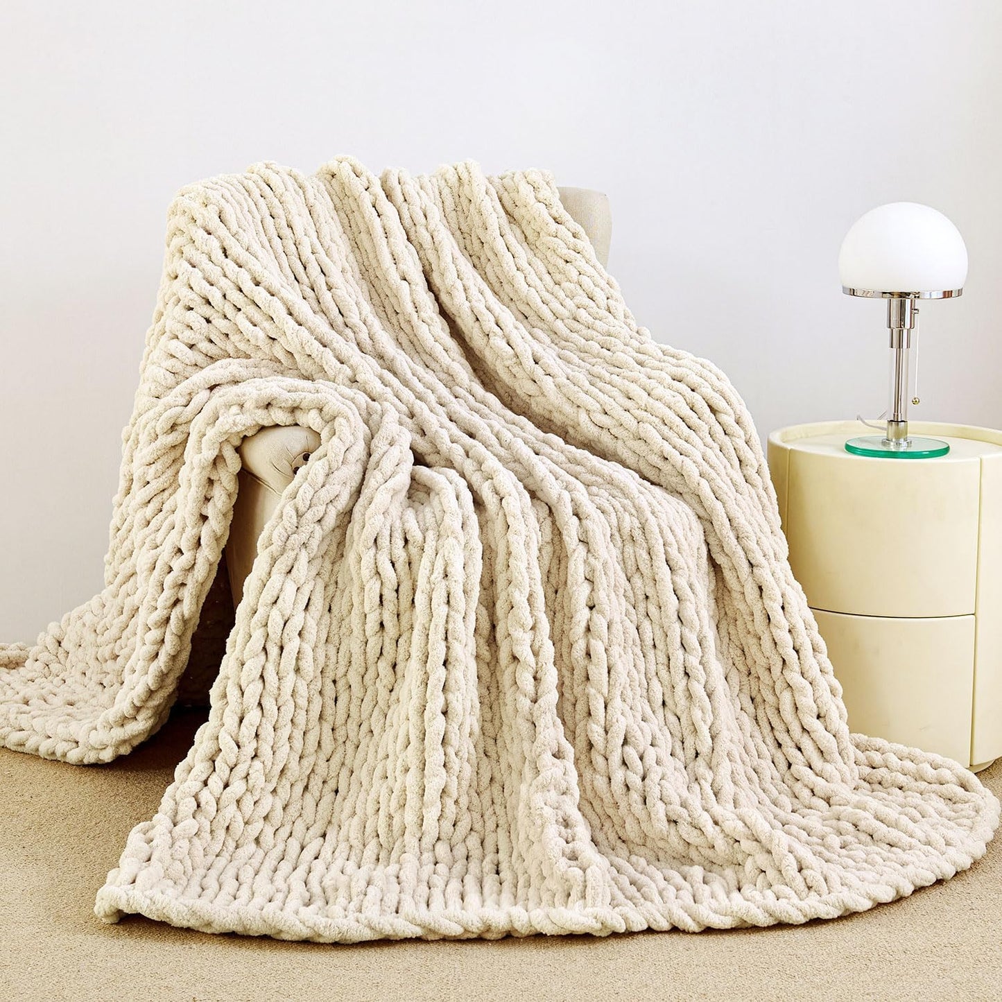 Admitrack Chunky Knit Blanket Throw for Cozy Home Decor