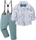 Toddler Boy Dress Suit with Bowtie and Suspenders - Formal Set