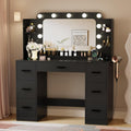 YESHOMY Vanity Desk with Large Lighted Mirror - Spacious Makeup Table