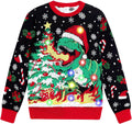 Kids Ugly Christmas Sweater Light Up Pullover for Boys Girls 7-14