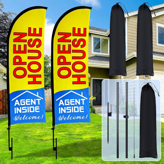 11ft Open House Flags Set - Boost Your Real Estate Marketing