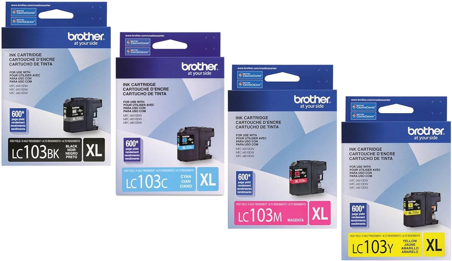 Brother LC103 High-Yield Ink Set - Vibrant Colors, Crisp Text