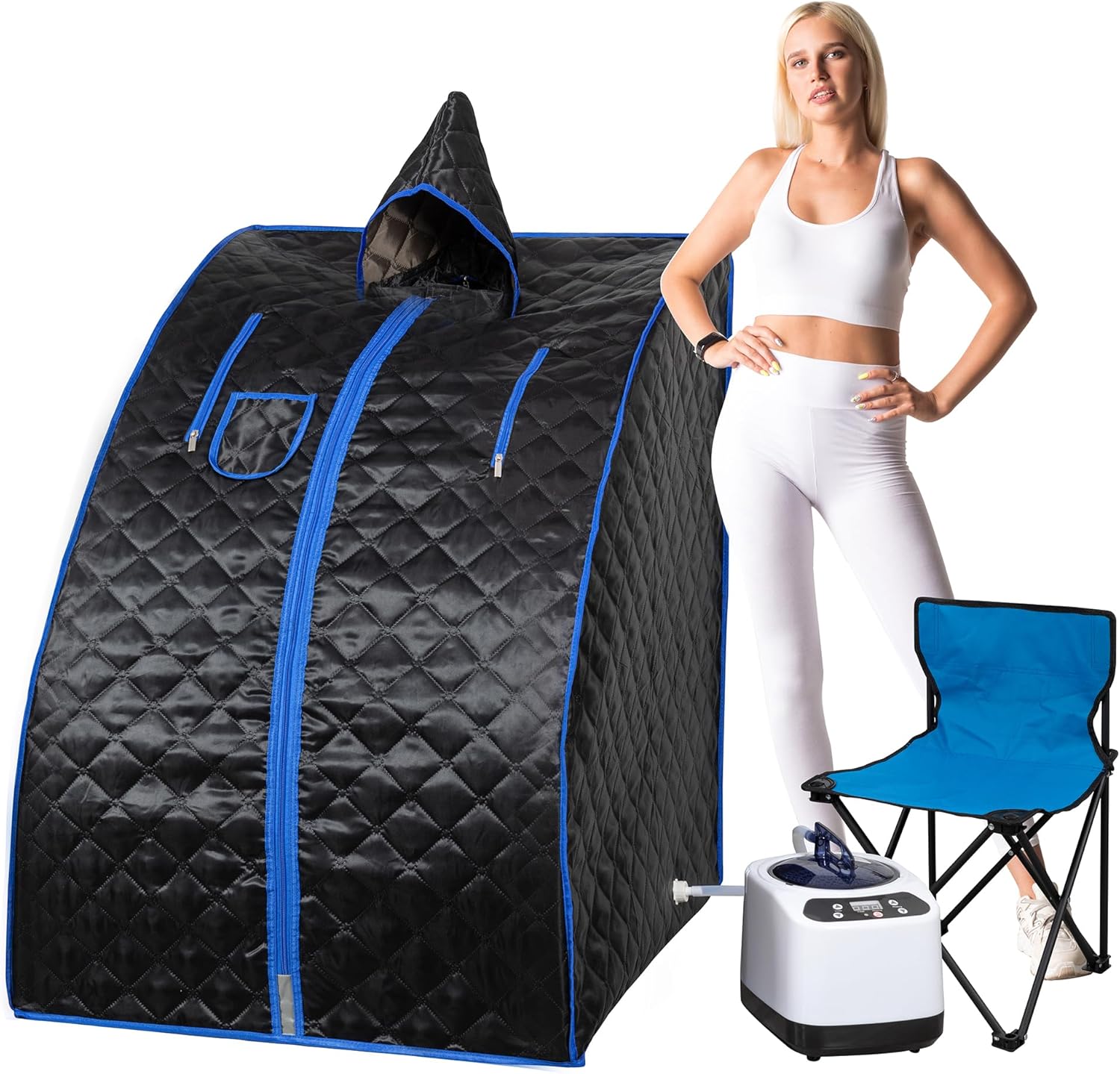 Portable Steam Sauna for Home with Remote Control and Chair